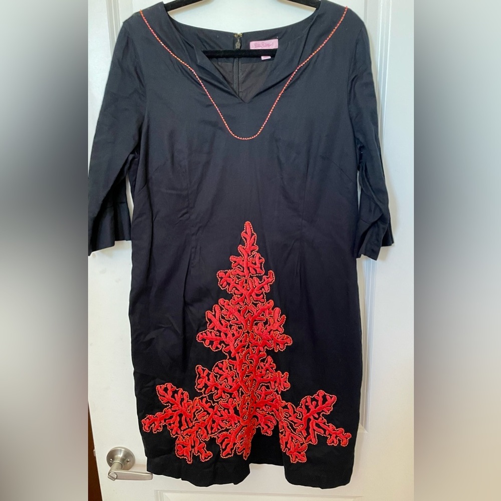 Lilly Pulitzer Chocolate Brown and Coral Dress